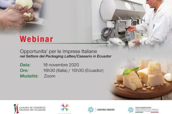 Webinar Gratuito: Oportunidades para las empresas italianas en el sector lácteo ecuatoriano